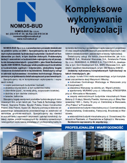 NOMOS-BUD: Kompleksowe wykonywanie hydroizolacji