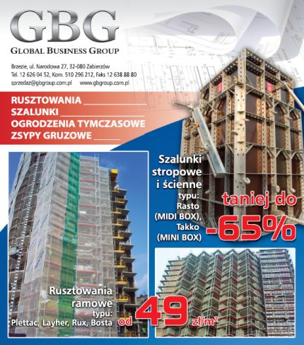 GBG Group - rusztowania, szalunki, zsypy gruzowe