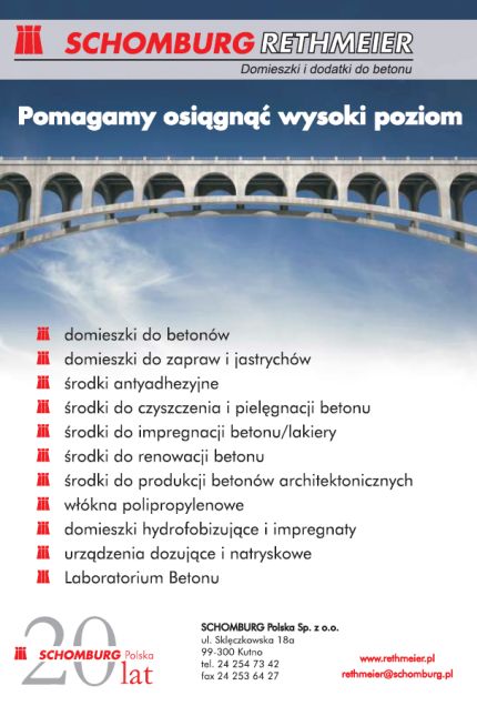 SCHOMBURG Polska - domieszki do betonów, zapraw i jastrychów